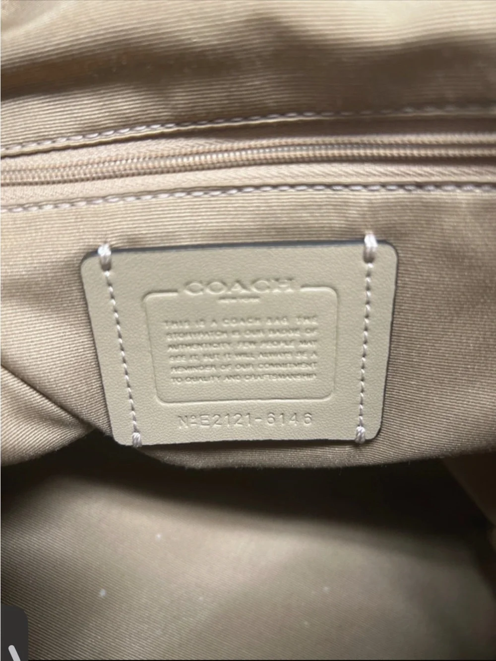 Coach Two-Tone Pebbled Leather Backpack in Beige and White